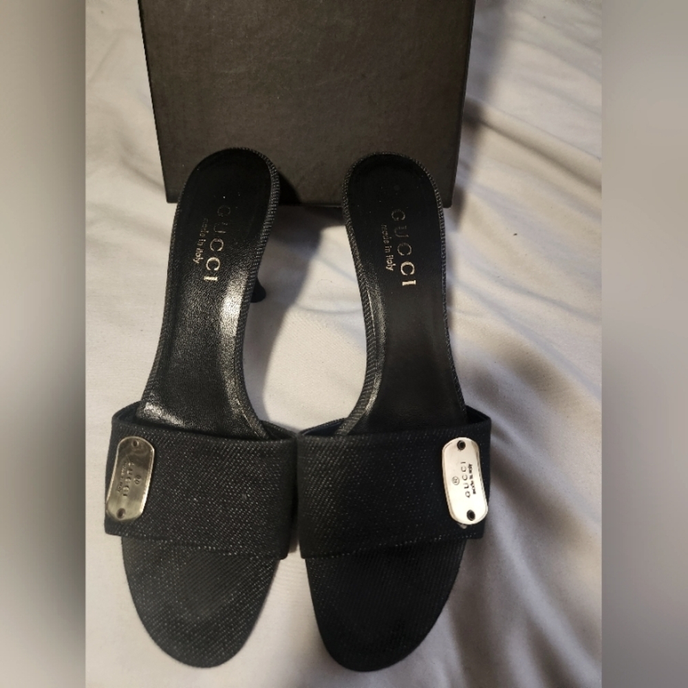 Gucci heels in black denim - Picture 1 of 5